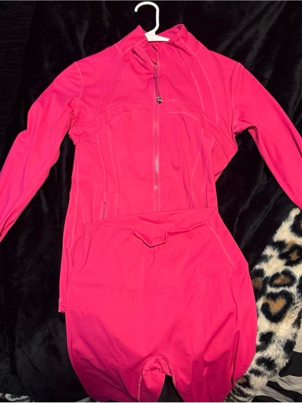 lululemon Bright Pink Zip-Front 2 Piece set